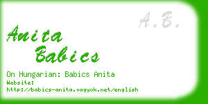 anita babics business card